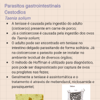 resumo parasitos gastrointestinais, cestodios
