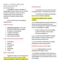 Perfil e atribuições em Enfermagem