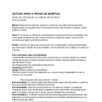 Revisão e resumo para prova de Bioética 