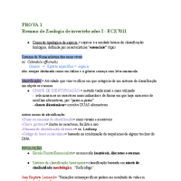 Resumo Zoologia de Invertebrados - P1